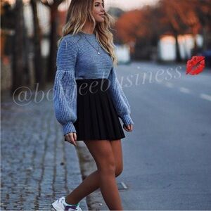 ZARA Wool Blend Balloon Sleeve Sweater BNWT